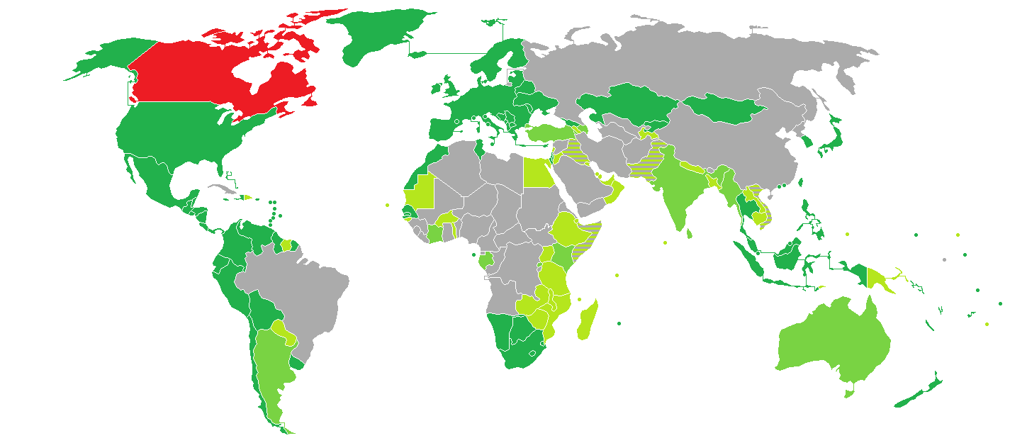 加拿大护照免签国家和地区