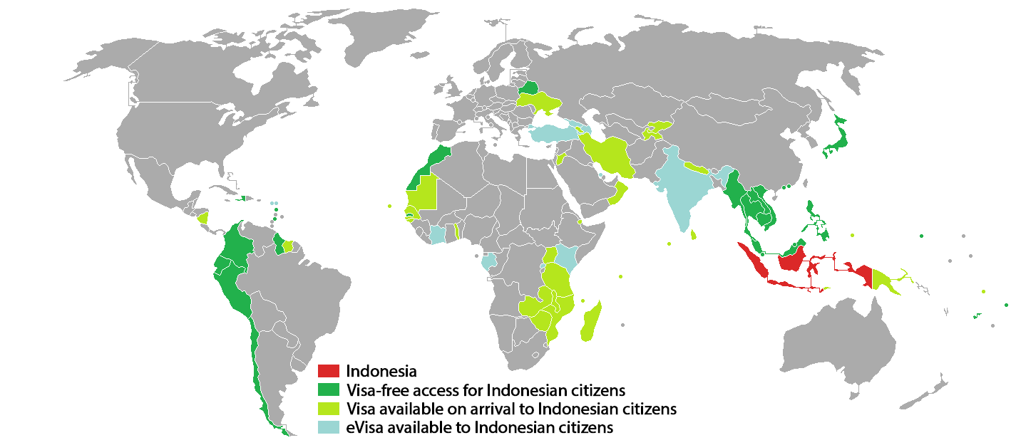 印度尼西亚护照免签国家和地区