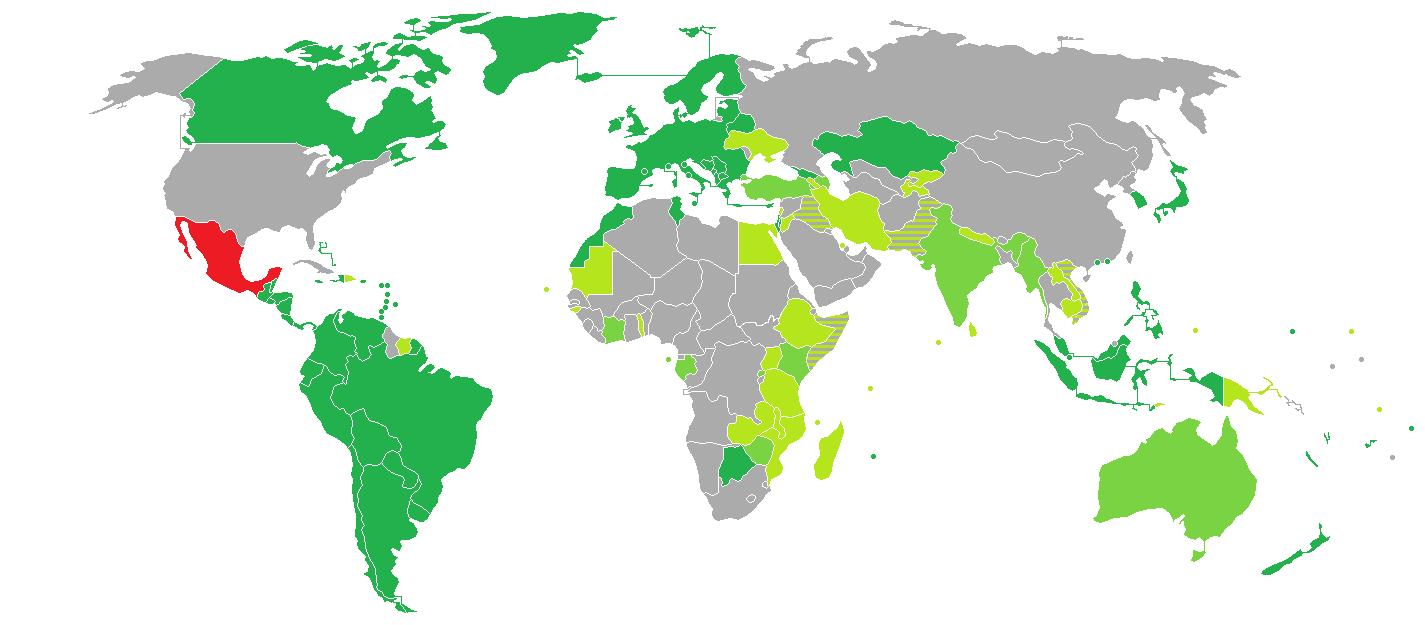墨西哥护照免签国家和地区