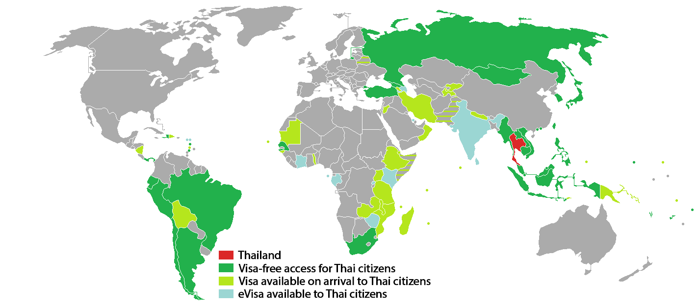泰国护照免签国家和地区