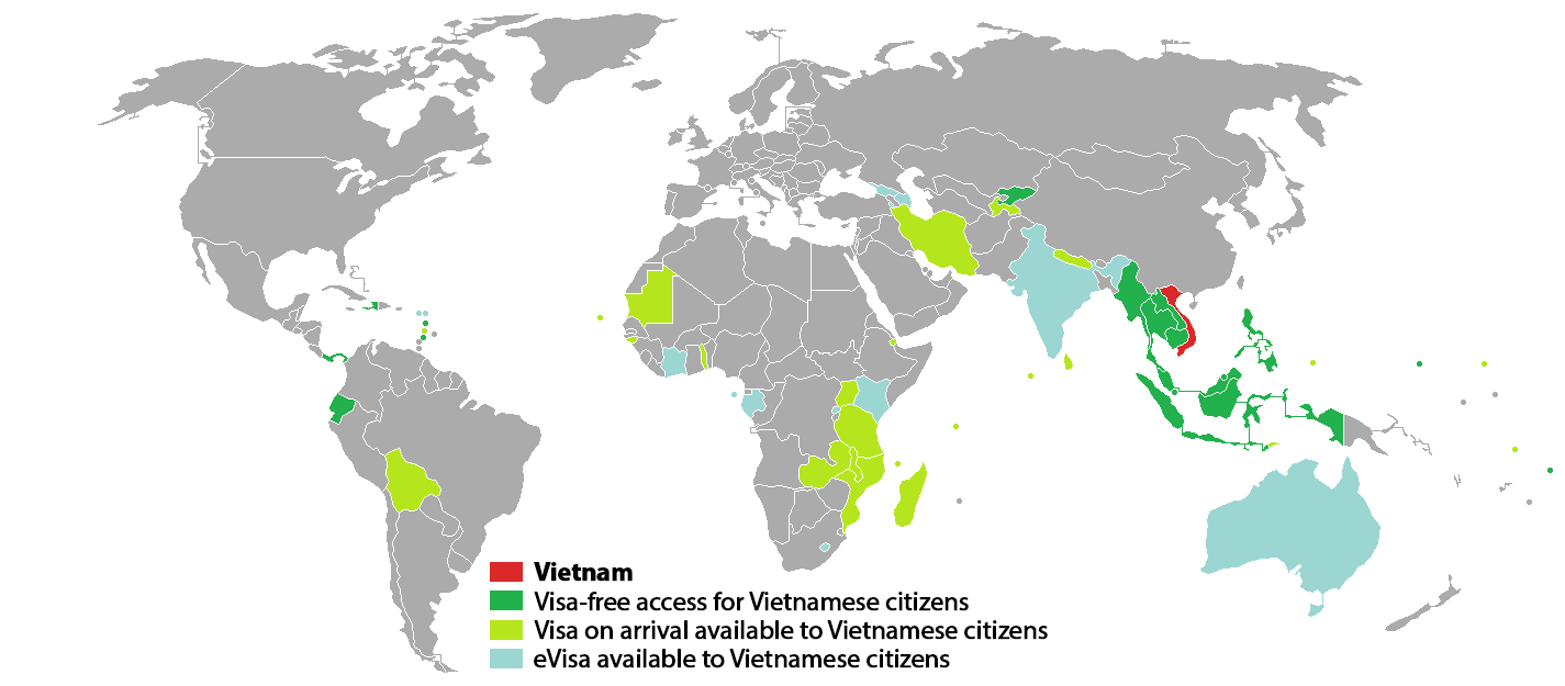 越南护照免签国家和地区