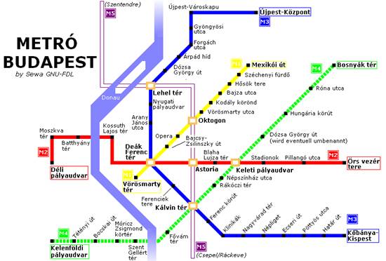 匈牙利地铁线路图
