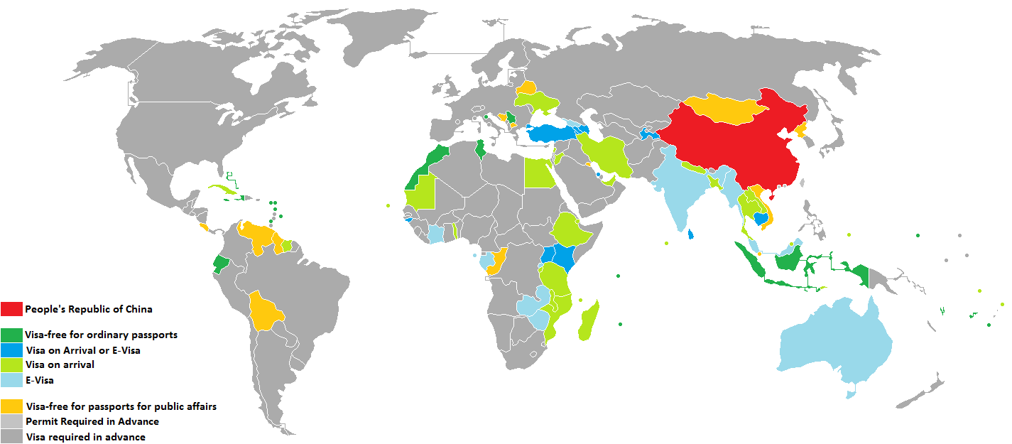 中国护照免签国家和地区